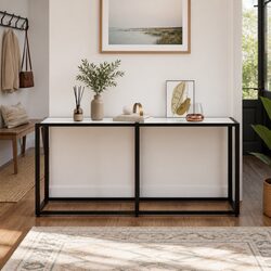 Practical Console Table with Tempered Glass Top