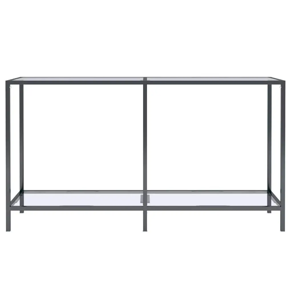 Console Table Tempered Glass Top Steel Frame 140cm Transparent