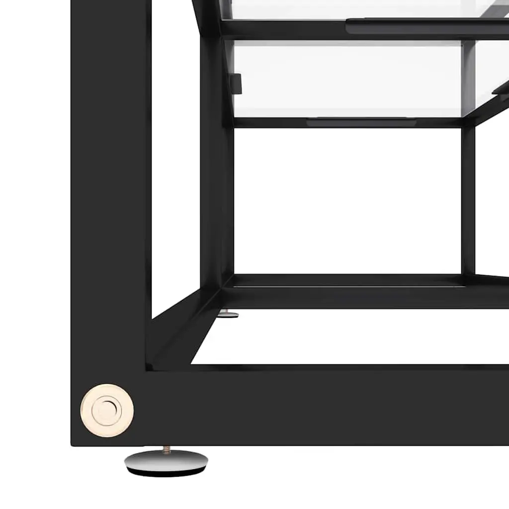 TV Cabinet with Tempered Glass Shelving Living Room Storage Unit Display Stand