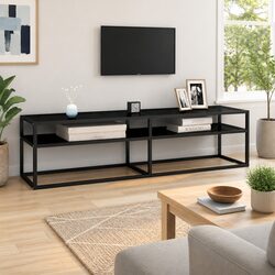 Practical Black Media Console for DVDs and Accessories