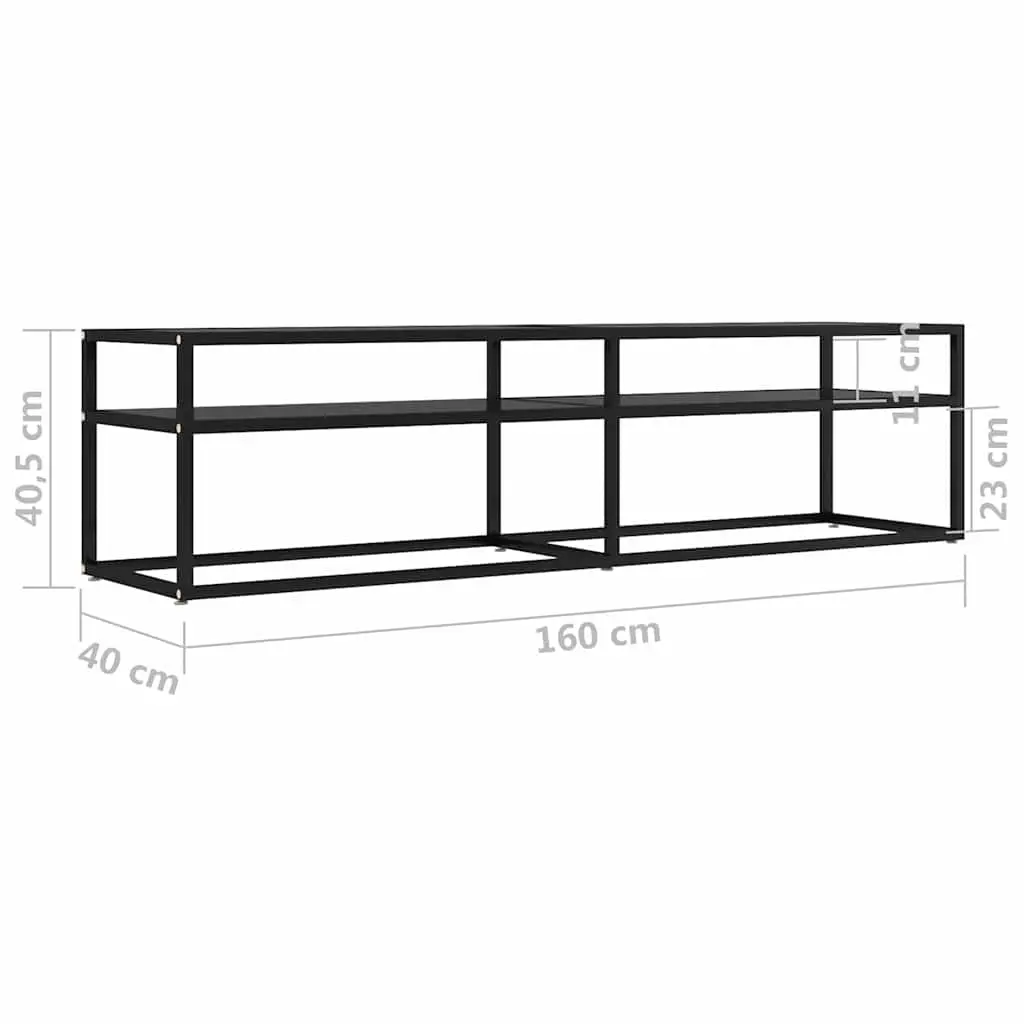 Black Media Console for DVDs and Accessories