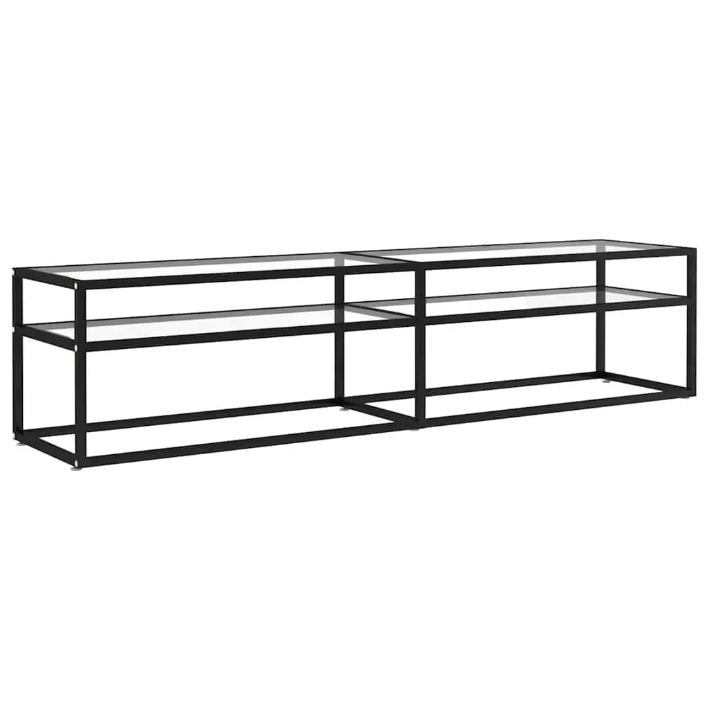 TV Cabinet Tempered Glass 180 x 40 x 40.5 cm Transparent Media Console