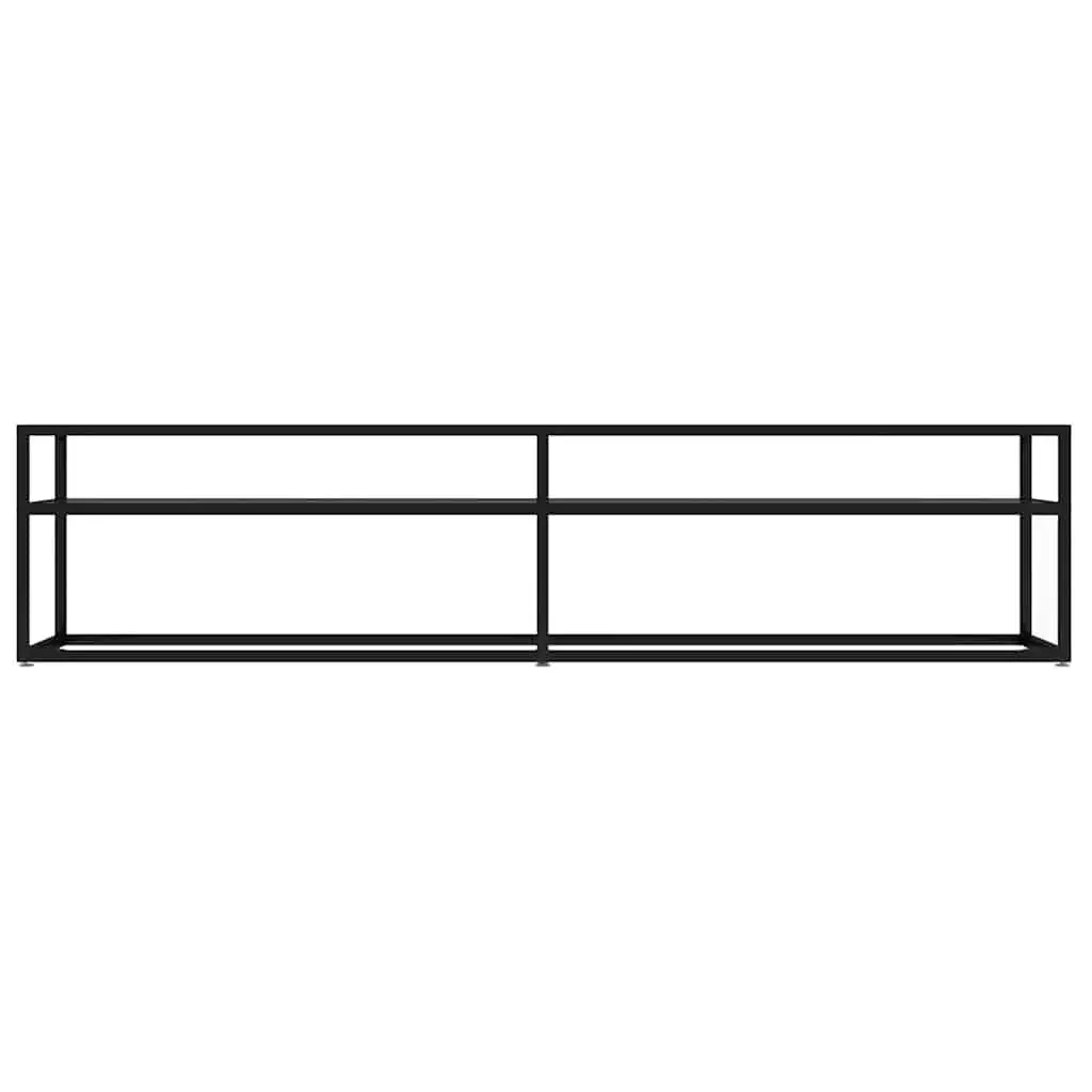 TV Cabinet Black Glass Shelving Unit Living Room Entertainment Storage Furniture