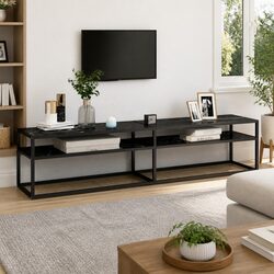 Versatile Black Marble TV Cabinet for Any Home