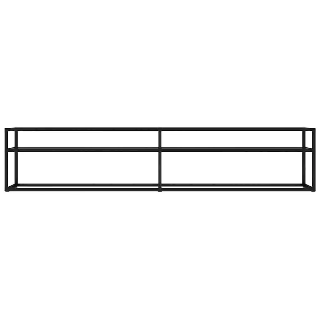 TV Cabinet Tempered Glass Black 200 x 40 x 40.5 cm Steel Frame