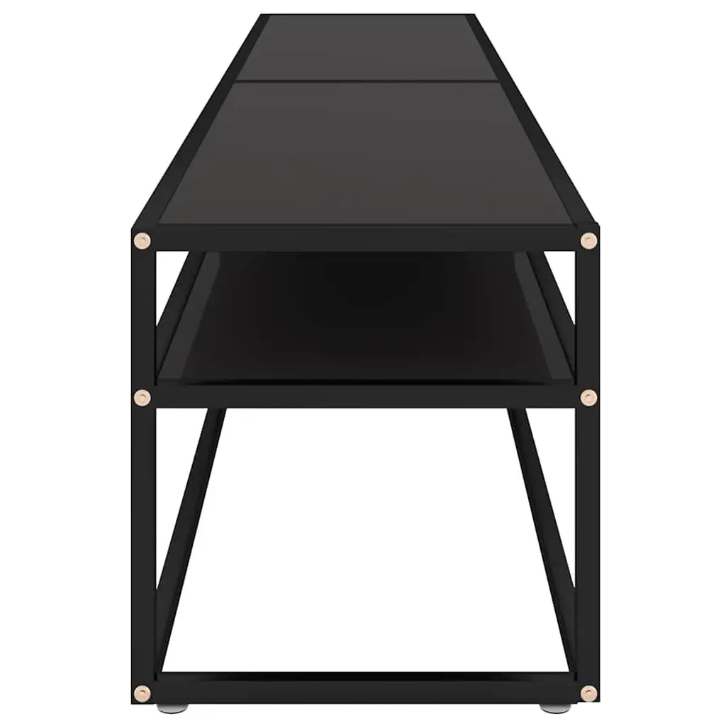 TV Cabinet Tempered Glass Black 200 x 40 x 40.5 cm Steel Frame