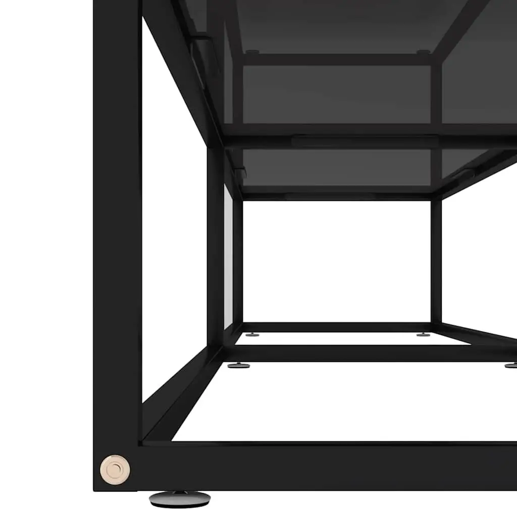 TV Cabinet Tempered Glass Black 200 x 40 x 40.5 cm Steel Frame