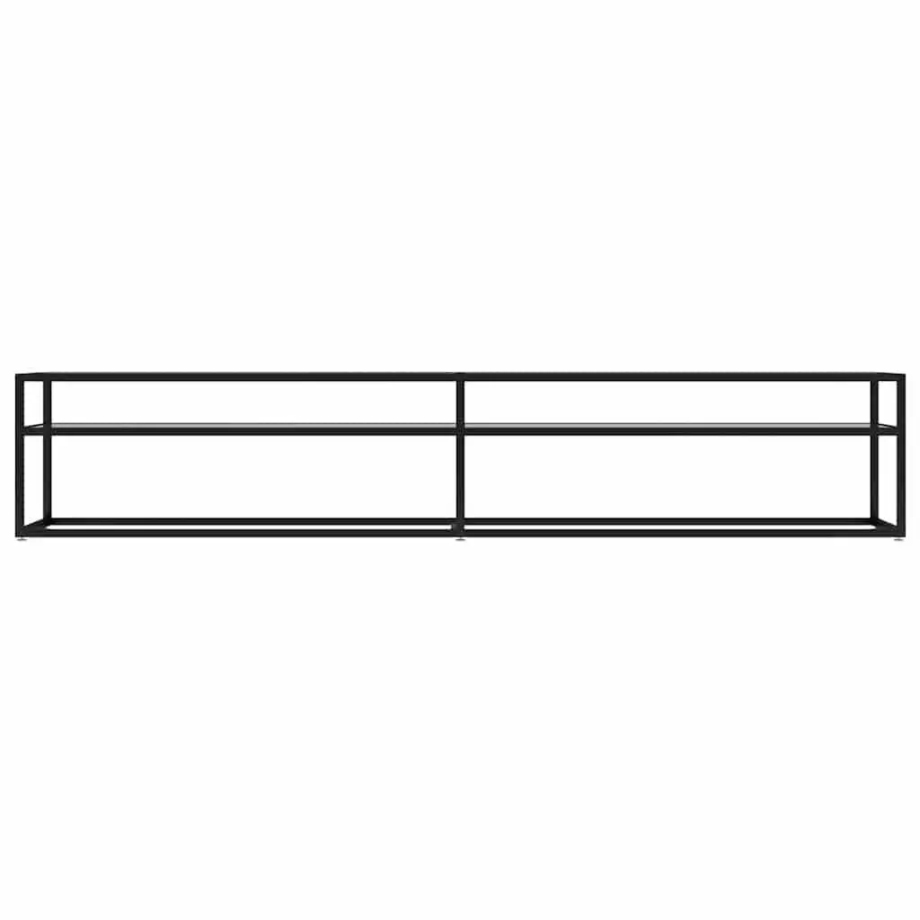 TV Cabinet Tempered Glass Transparent Living Room Media Storage Unit Stand