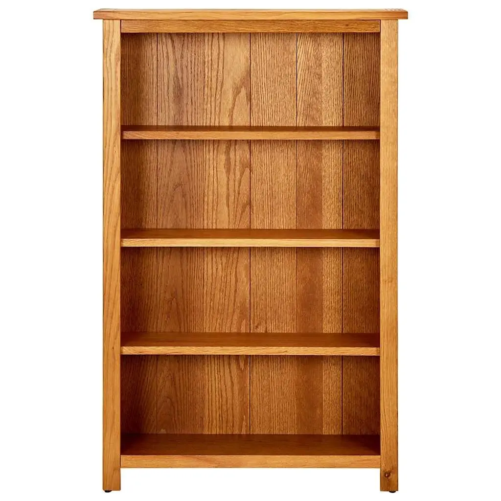 4 Tier Bookshelf Solid Oak Wood Brown 70x22x110 cm Standing Storage Display Unit