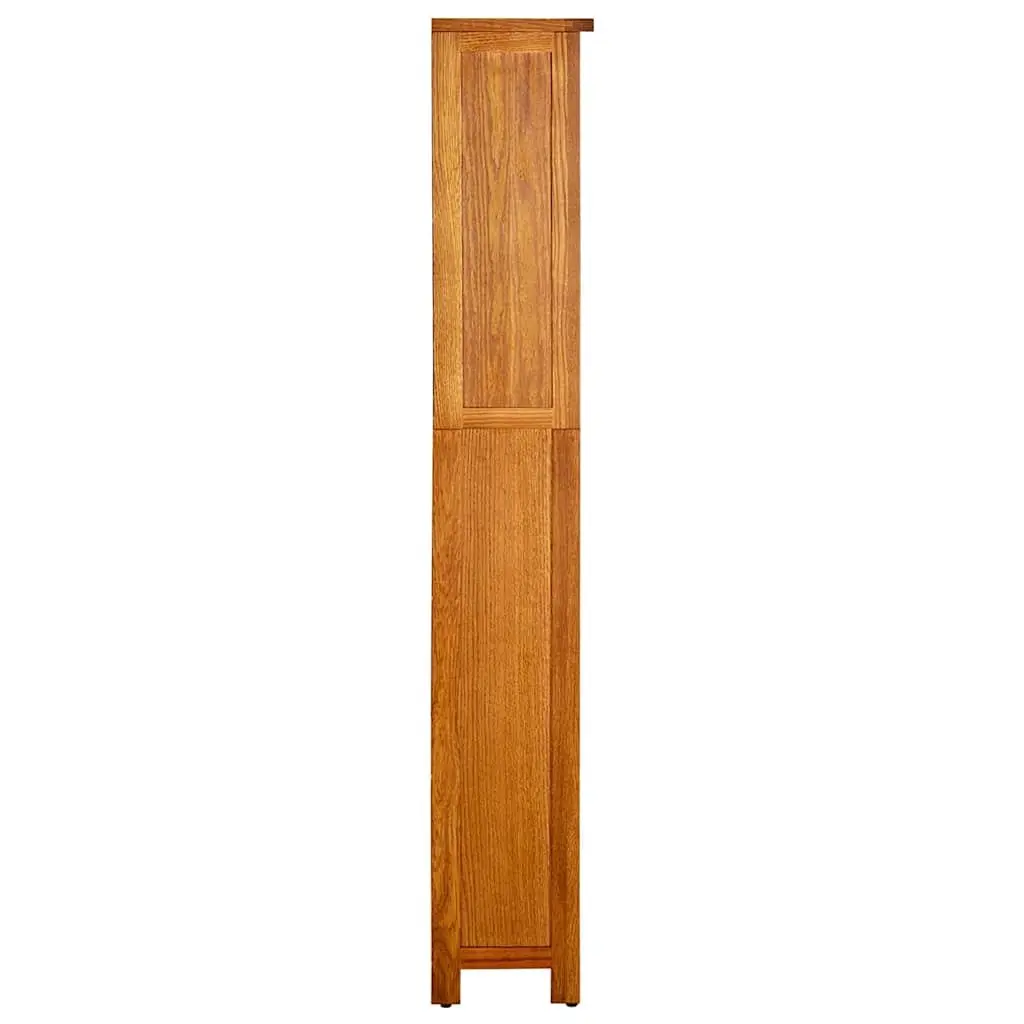5-Tier Bookcase Storage Unit Brown Solid Oak Wood 70x22x140cm Shelving for Living Room