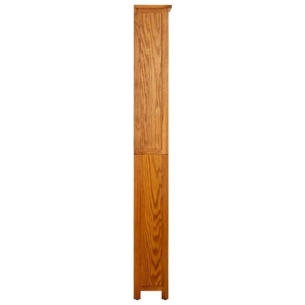 6-Tier Bookcase Solid Oak Wood 52x22x180cm Brown Shelving Standing Shelf Display Unit