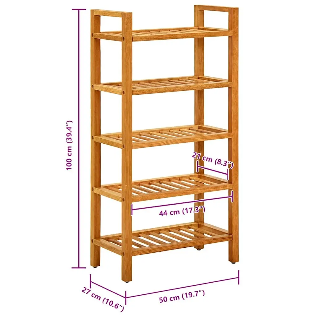 Wooden Shoe Rack with 5 Shelves for Hallway