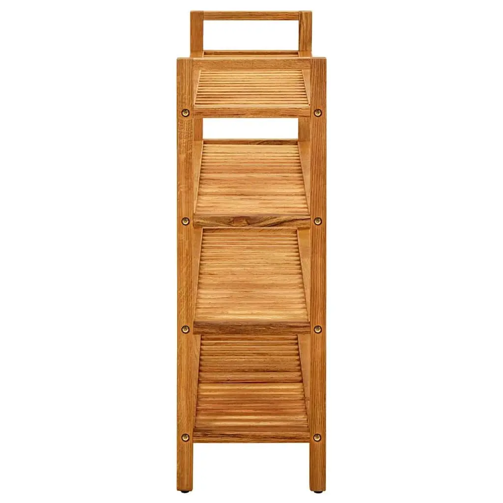 Shoe Rack Solid Wood 4 Shelves 100x27x80cm Brown