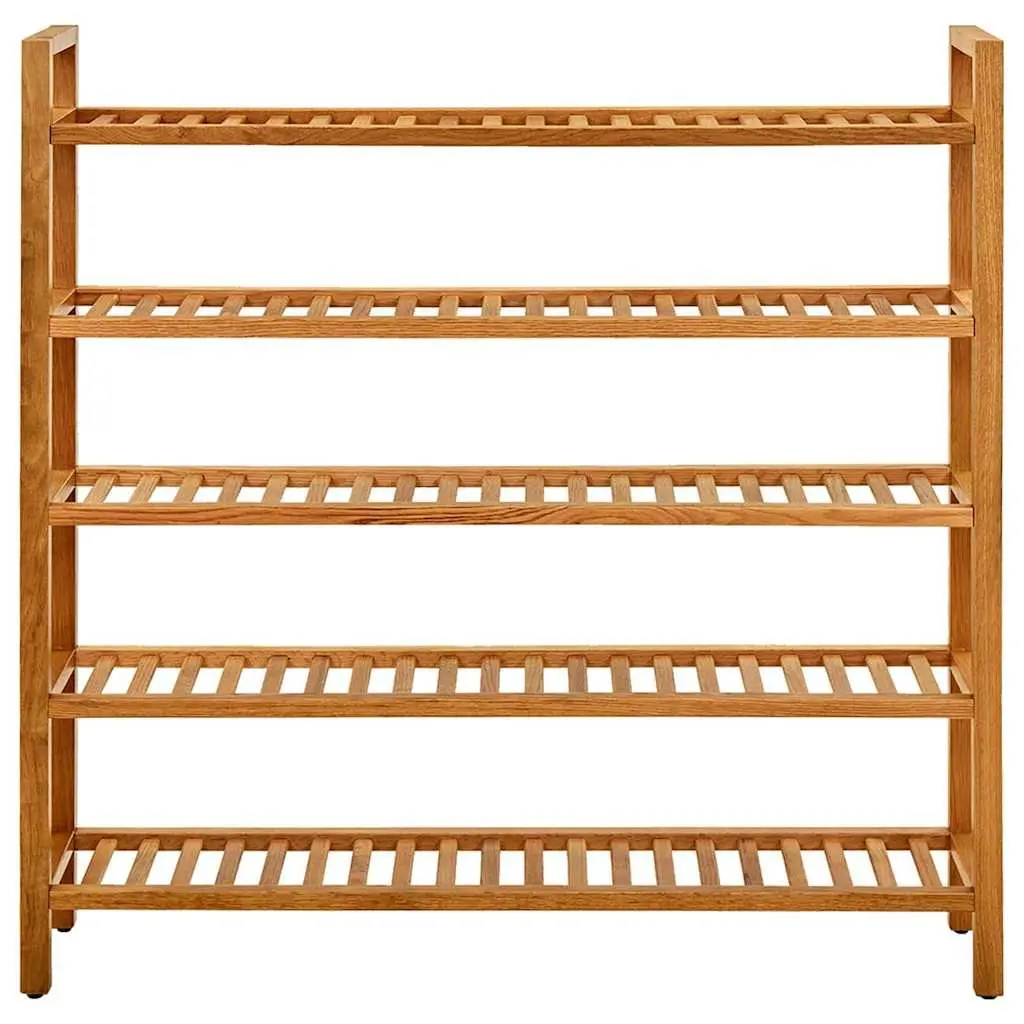 Shoe Rack with 5 Shelves Brown Storage Organiser Hallway Wooden Display Stand