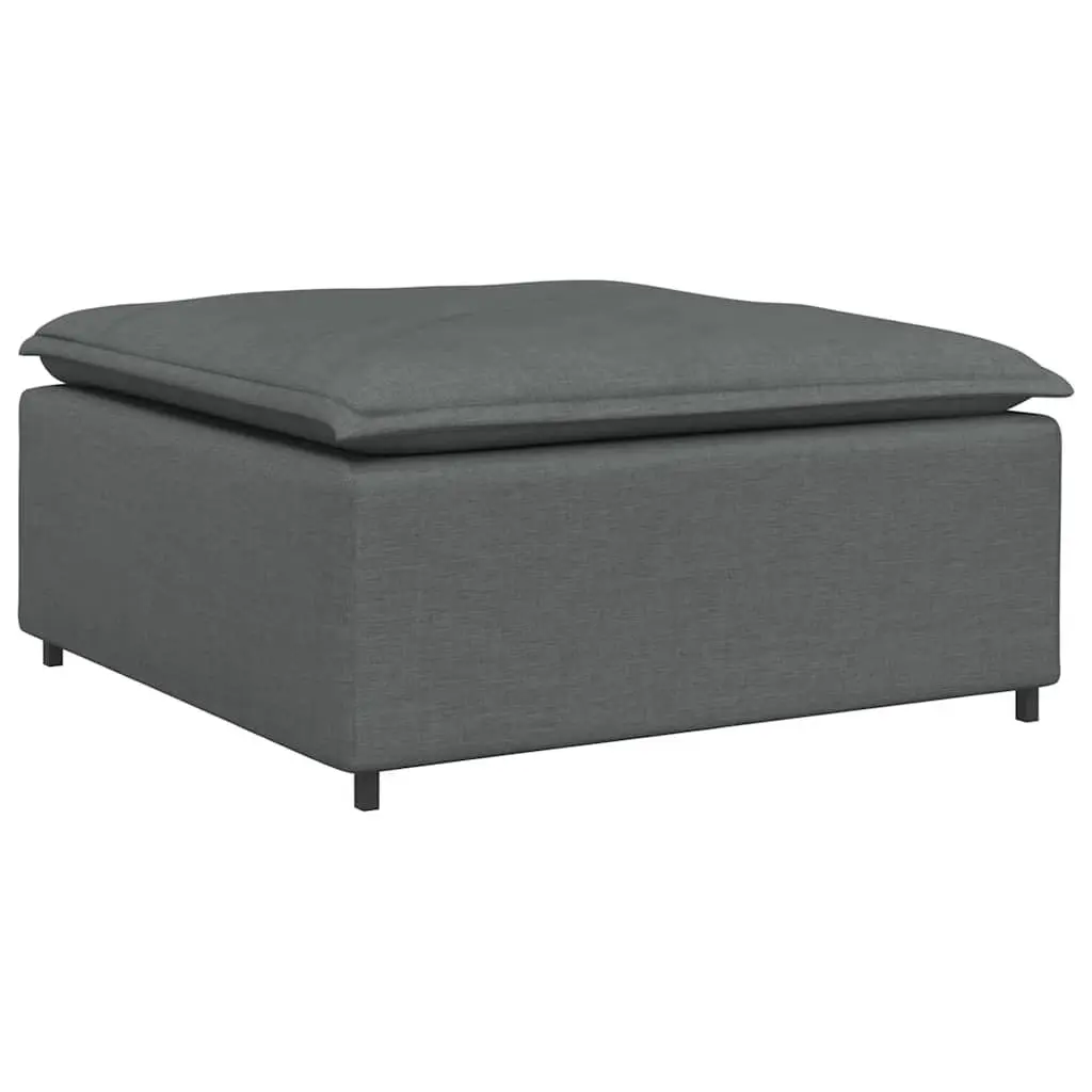 Modular Sofa with Footstool and Cushions Dark Grey Corner Lounge Suite Sectional