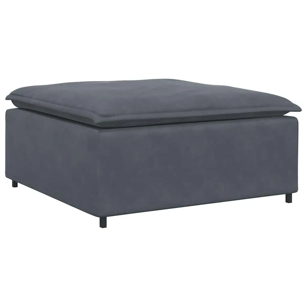 Modular Sofa with Footstool and Cushions Dark Grey Sectional Lounge Couch Sofa
