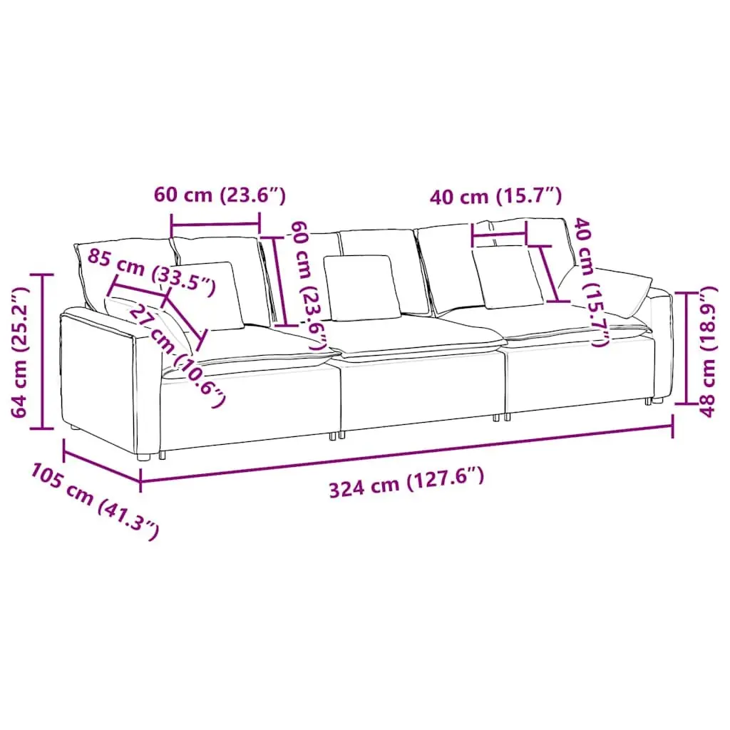 Three-Section Sofa for Family Gatherings