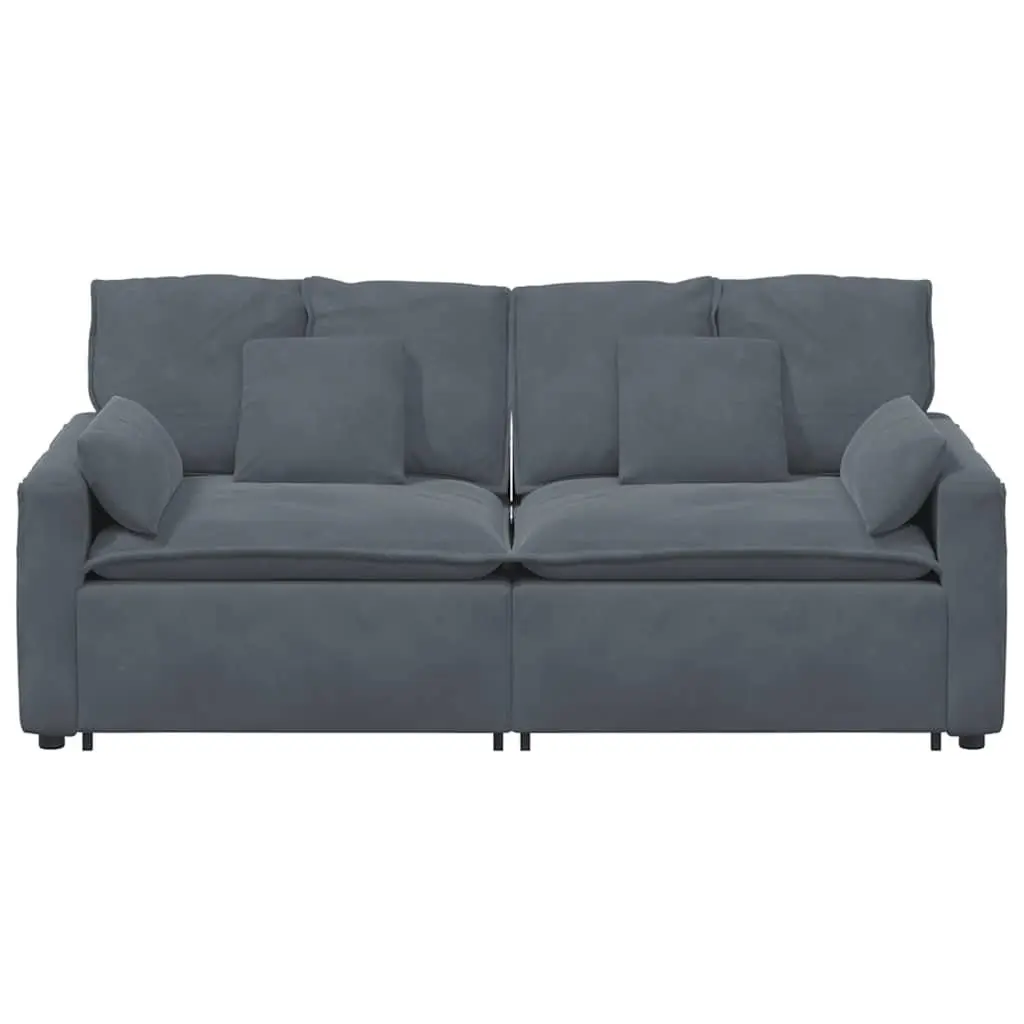 Modular Sofa with Cushions Dark Grey Reconfigurable Sectional Lounge Living Room