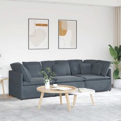 Functional Grey Velvet Sofa for Family Gatherings