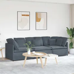Functional Grey Velvet Sofa for Family Gatherings