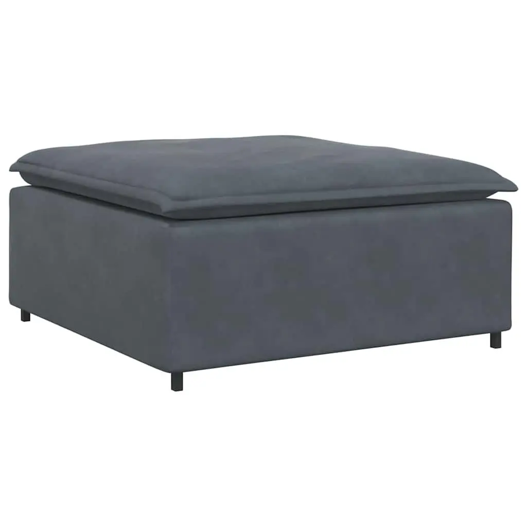 Modular Sofa Velvet Grey Sectional Couch with Footstool