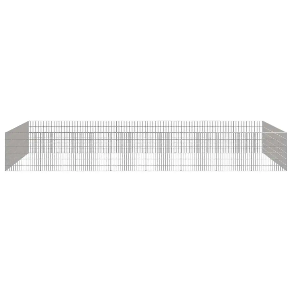 Small Animal Enclosure Pen Galvanised Iron 54x60cm Silver 24 Panels
