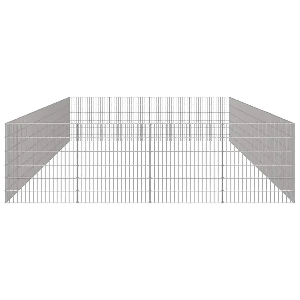 Small Animal Enclosure Pen Galvanised Iron 54x60cm Silver 24 Panels