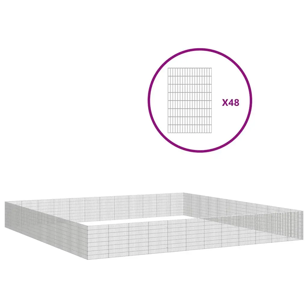 48 Panel Silver Galvanised Iron Small Animal Exercise Run Playpen Enclosure