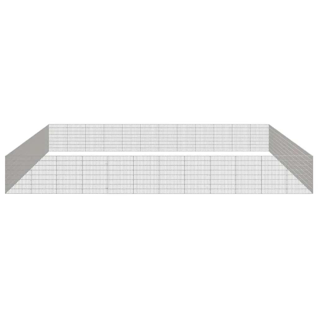 48 Panel Silver Galvanised Iron Small Animal Exercise Run Playpen Enclosure