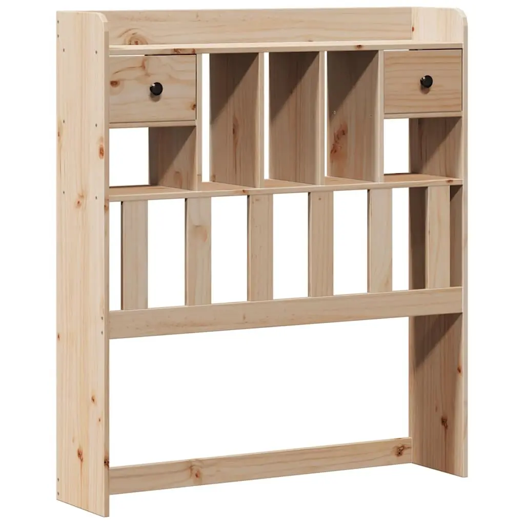 Bookcase Bed Frame Brown 90x190cm Solid Pine Wood with Storage and Slatted Base
