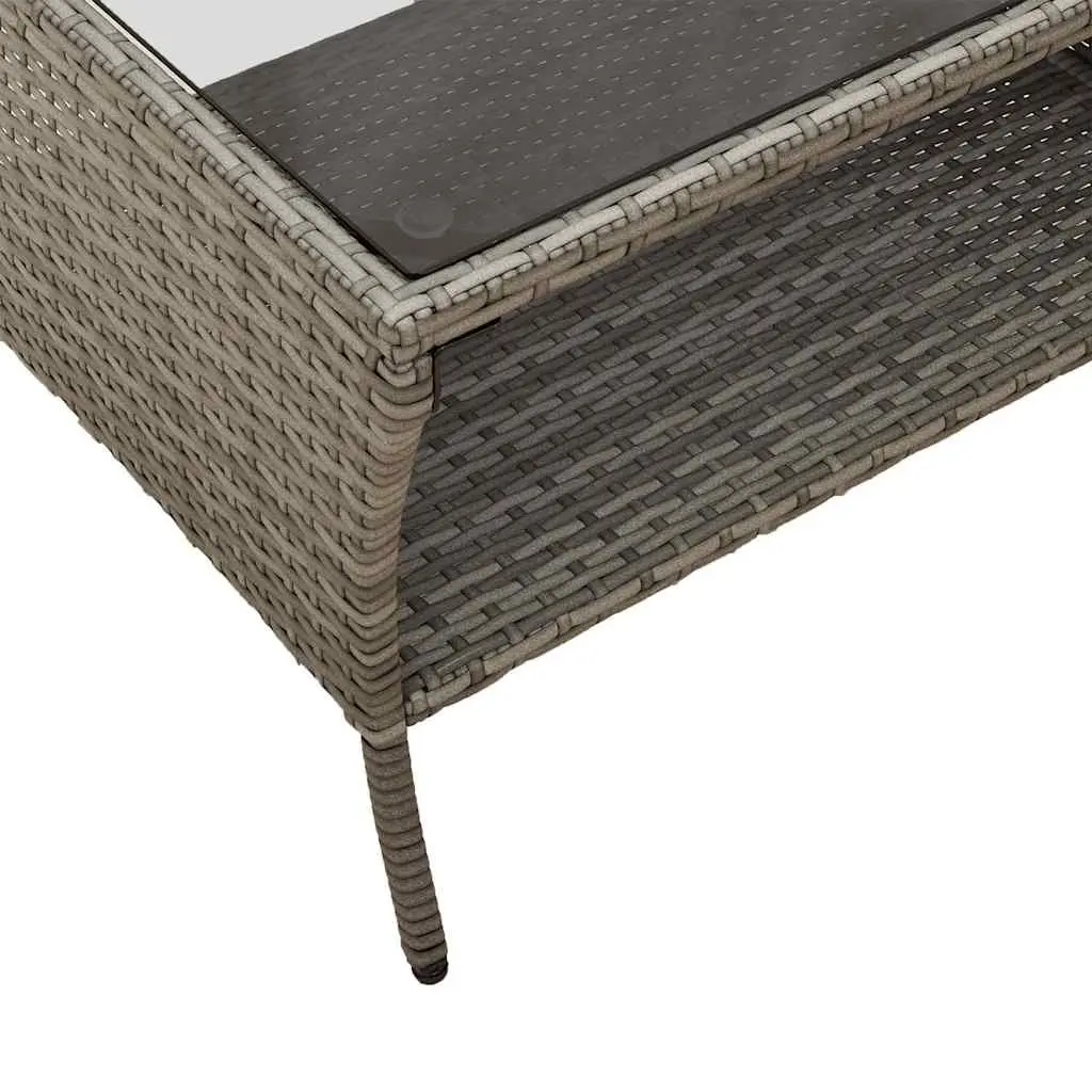 Garden Sofa Set PE Rattan 6 Piece Outdoor Furniture Grey Modular Patio Lounge