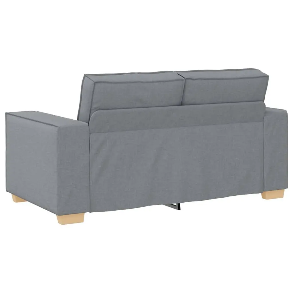 3-Piece Sofa Set Light Grey Linen-Blend Fabric Living Room Sectional Furniture