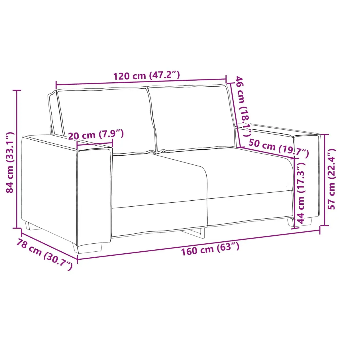 3-Piece Sofa Set Grey Linen-Blend 220cm Wide Modern Living Room Furniture