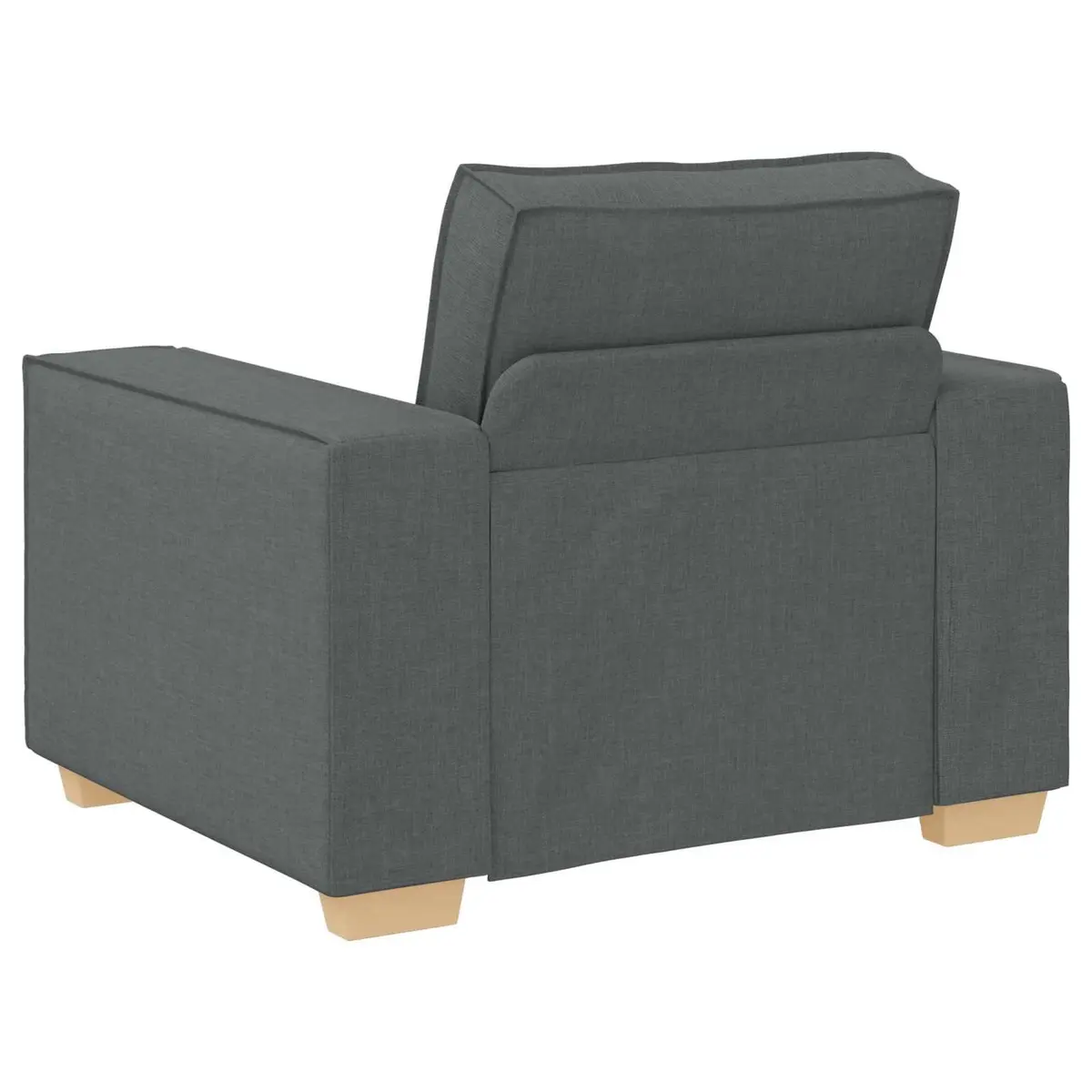 3-Piece Sofa Set Grey Linen-Blend 220cm Wide Modern Living Room Furniture