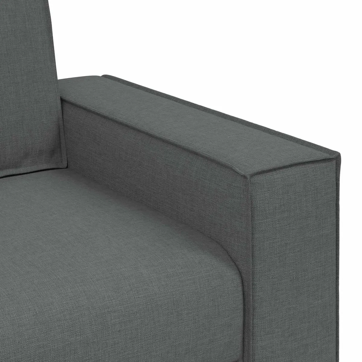 3-Piece Sofa Set Grey Linen-Blend 220cm Wide Modern Living Room Furniture