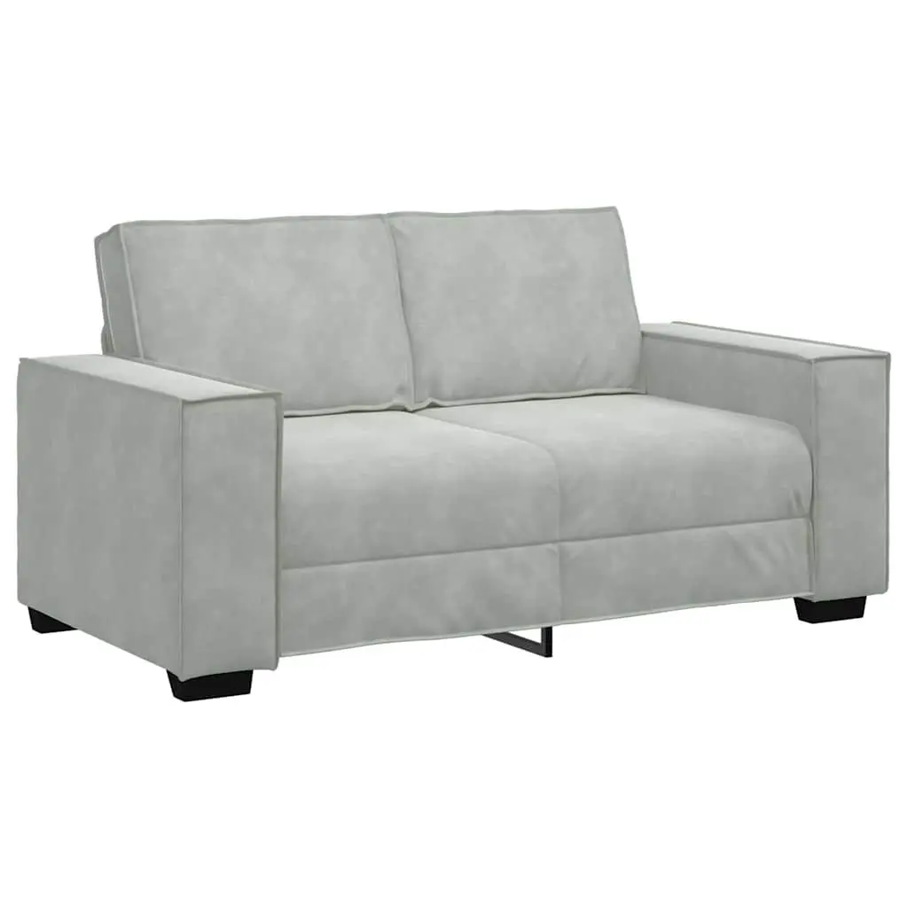 3 Piece Sofa Set Linen-Blend Light Grey Living Room Furniture Armchairs Two-Seater