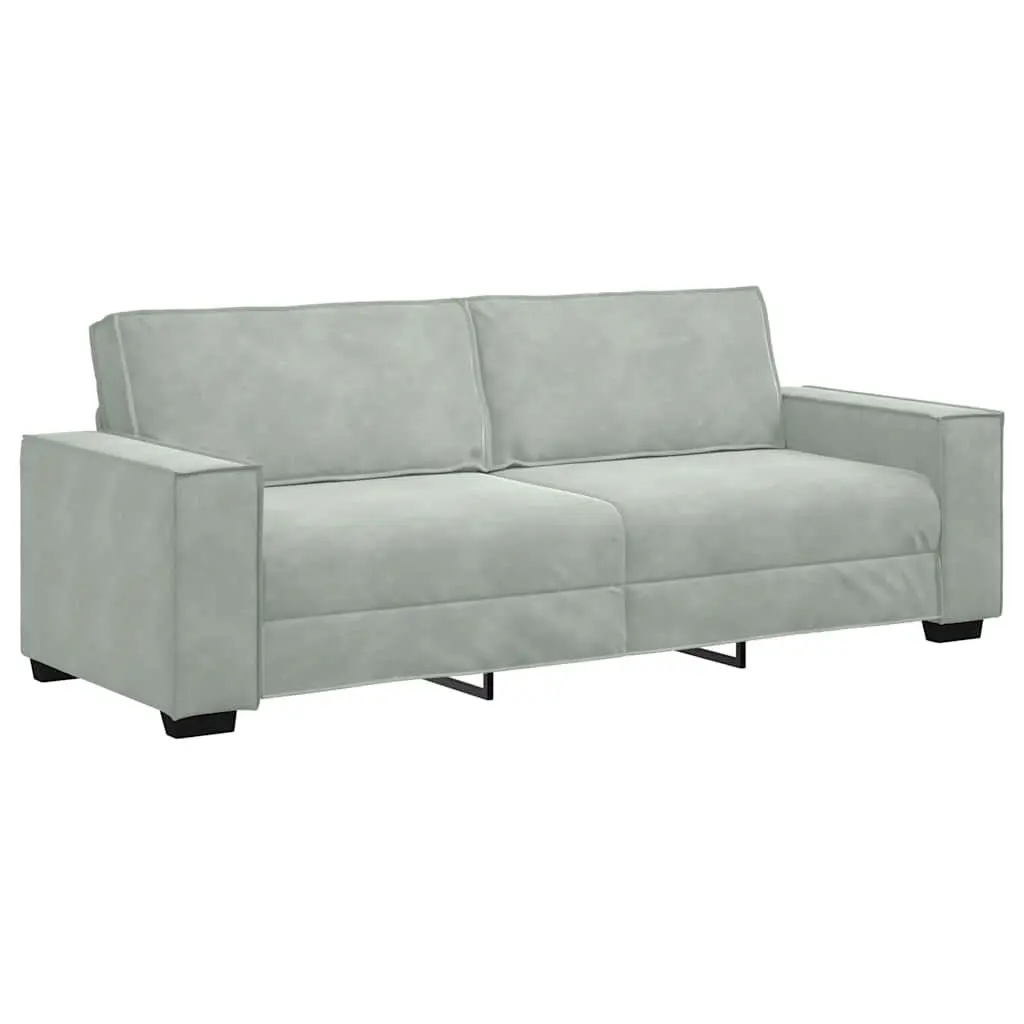 3 Piece Sofa Set Linen-Blend Light Grey Living Room Furniture Armchairs Two-Seater