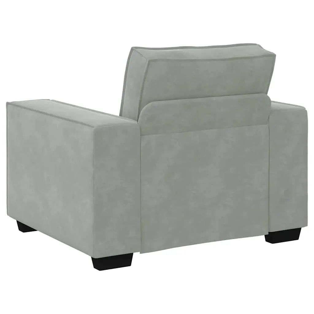 3 Piece Sofa Set Linen-Blend Light Grey Living Room Furniture Armchairs Two-Seater