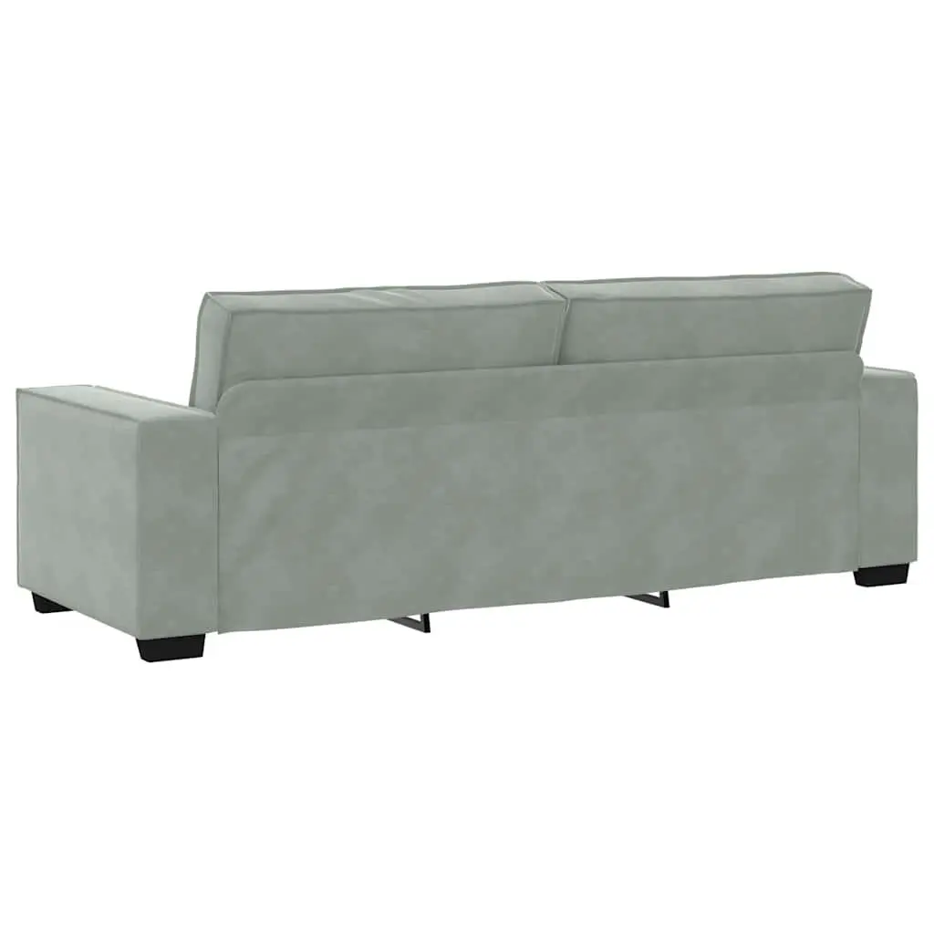 3 Piece Sofa Set Linen-Blend Light Grey Living Room Furniture Armchairs Two-Seater
