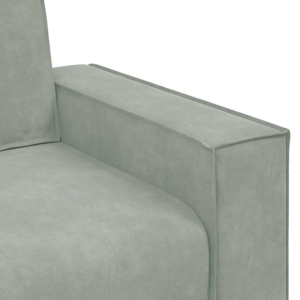 3 Piece Sofa Set Linen-Blend Light Grey Living Room Furniture Armchairs Two-Seater