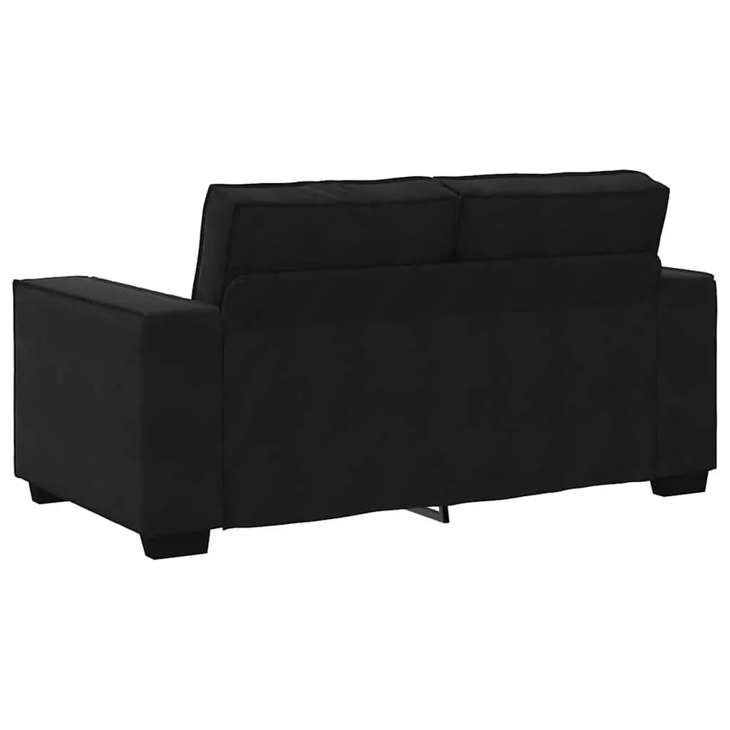 3 Piece Sofa Set Black Velvet Upholstered Lounge Suite Living Room Furniture