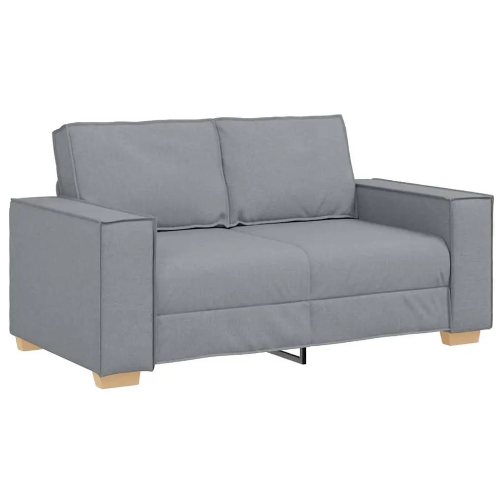 2 Piece Sofa Set Grey Fabric Wooden and Metal Frame Living Room Lounge Couch
