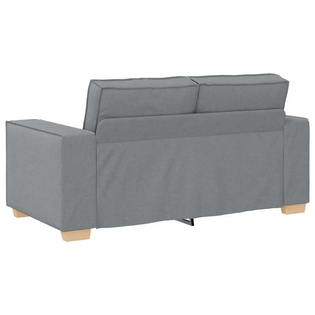 2 Piece Sofa Set Grey Fabric Wooden and Metal Frame Living Room Lounge Couch
