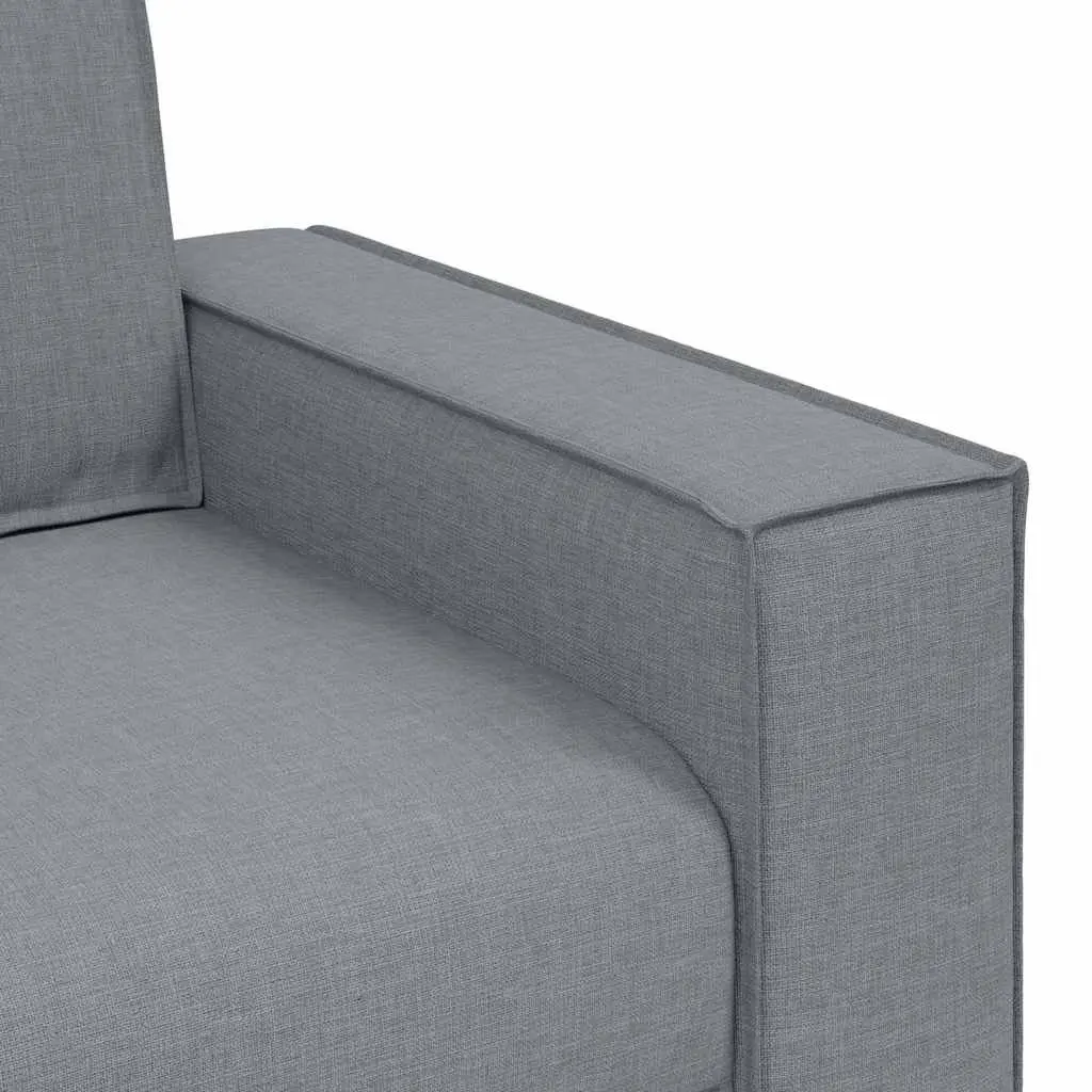 2 Piece Sofa Set Grey Fabric Wooden and Metal Frame Living Room Lounge Couch