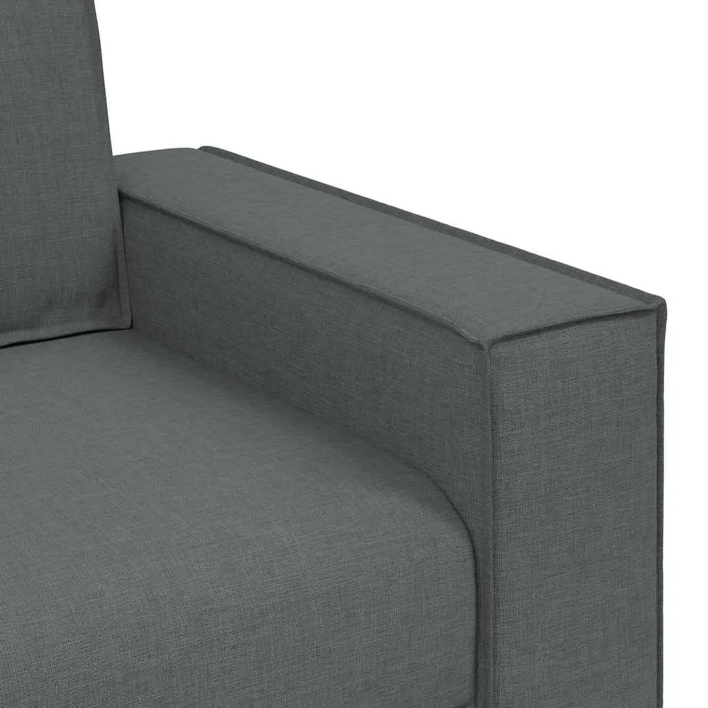 2 Piece Grey Sofa Set with Cushions Living Room Lounge Furniture Couch