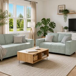 Versatile 2-Piece Grey Velvet Sofa for Any Room