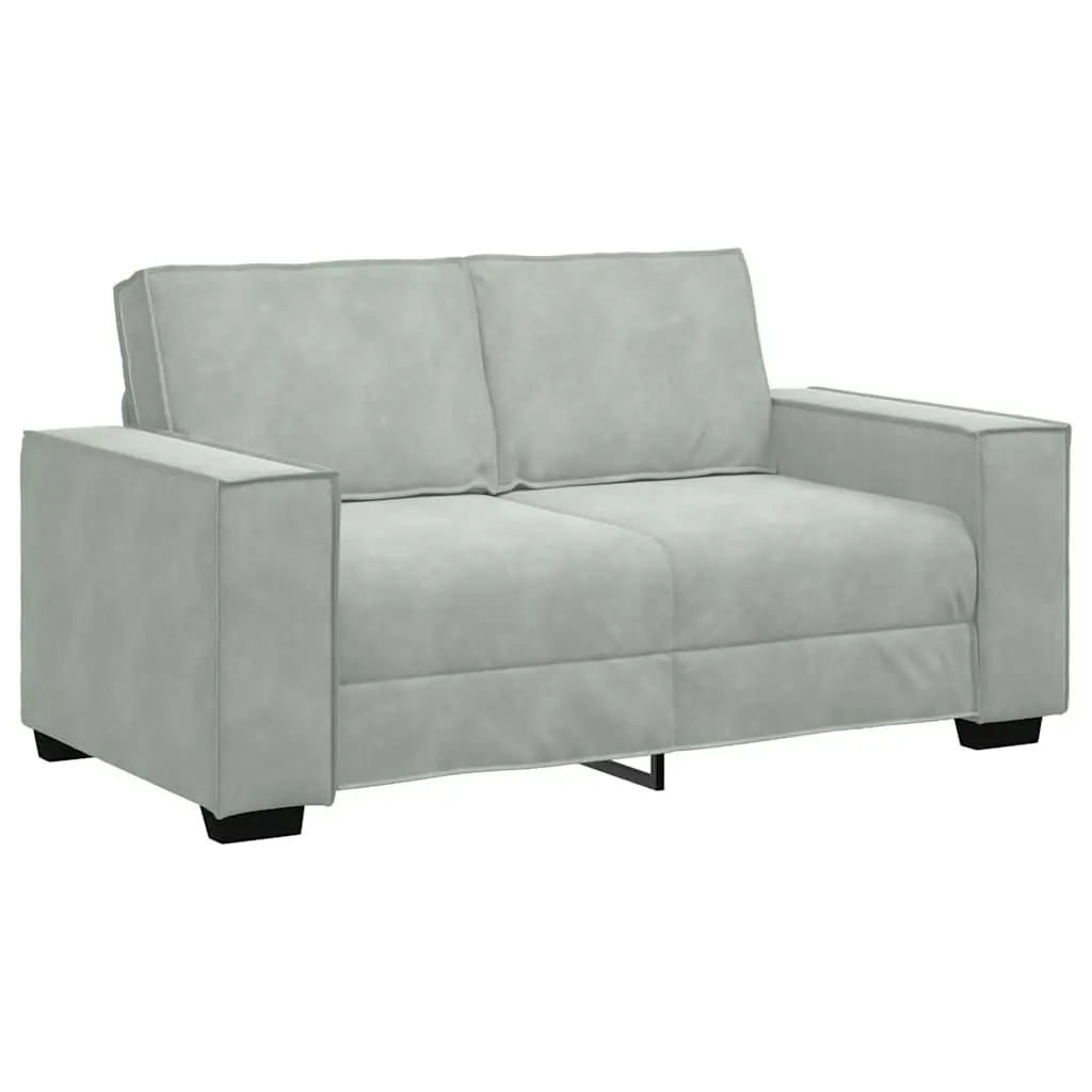 2 Piece Sofa Set Velvet Grey Lounge Suite
