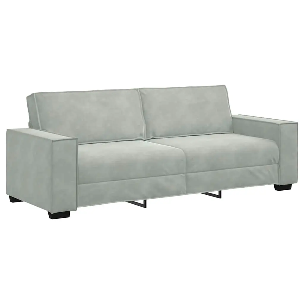 2 Piece Sofa Set Velvet Grey Lounge Suite