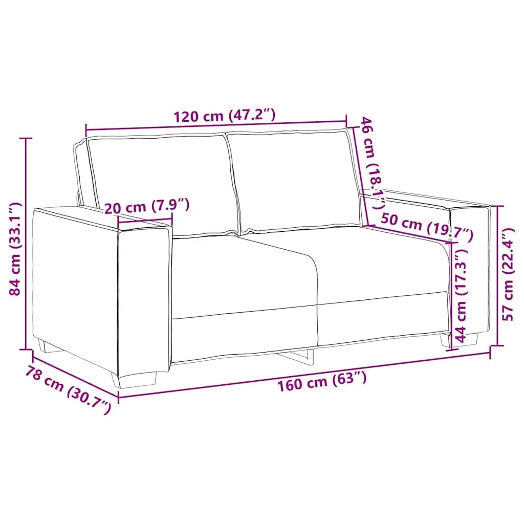 2 Piece Sofa Set Velvet Grey Lounge Suite