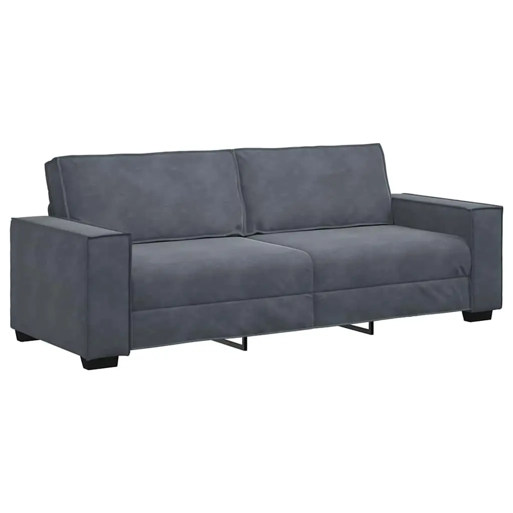 Sofa Set Velvet Grey 2 Piece Lounge Suite Living Room Furniture Armrests